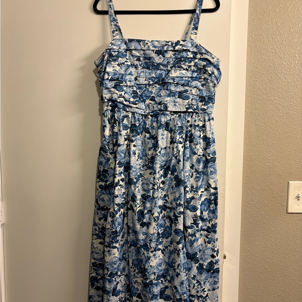 Abercrombie & Fitch Blue and White Smocked Dress